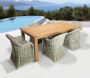 Mesa rústica rectangular 240 cm Teca reciclada