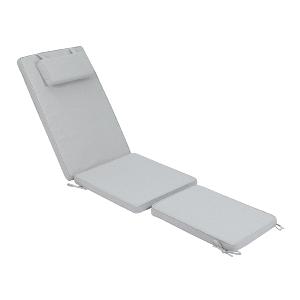 Cojín de asiento respaldo y reposapies color gris claro