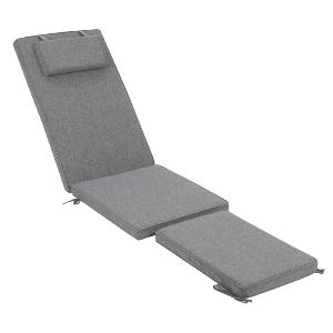 Cojín de asiento respaldo y reposapies color gris oscuro