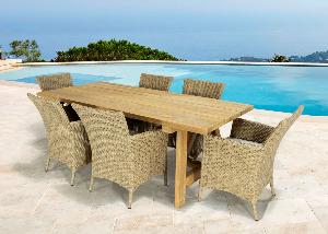 Sillón comedor Trinity aluminio y rattan sintético