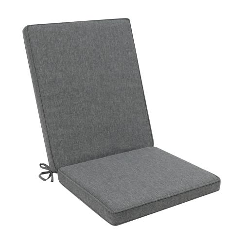 Cojín de asiento y respaldo 45x91x5 cm color gris oscuro