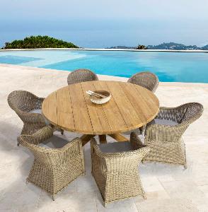 Sillón comedor Córdoba aluminio y rattan sintético