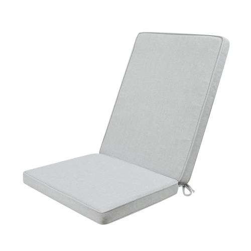 Cojín de asiento y respaldo alto 50x115x5 cm color gris claro