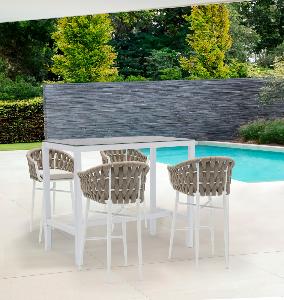 Taburete aluminio barra bar Meridian Greige
