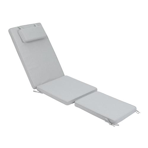 Cojín de asiento respaldo y reposapies color gris claro